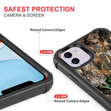 Compatible With Iphone 12 Case Iphone 12 Pro Case Camo Leaf Design For Men Boys, 3-Layer Rugged Shockproof Hard Plastic Bumper +Soft Silicone Rubber Heavy Duty Protection Cover
