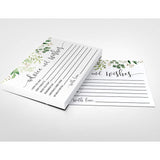 Advice And Wishes For The Mr And Mrs – Wedding Advice Cards For Bridal Shower, Games And Favors For Guests, Eucalyptus Greenery Decor, 50 Cards