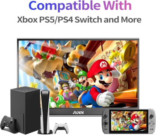 Portable Monitor 15.6Inch Fhd 1080P Usb C Hdmi Gaming Ultra-Slim Ips Display W/Smart Cover & Speakers,Hdr Plug&Play, External Monitor For Laptop Pc Phone Mac (15.6'' 1080P)