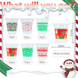48 Pcs 14 Oz Christmas Cups Disposable Christmas Party Decorations Supplies Winter Xmas Party Plastic Cups Winter Drinking Cups For Adults And Kids