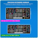 Excel Cheat Sheet Desk Pad – Xl Large Waterproof Mouse Pad For Pc, Keyboard, Computer, Office Or Gaming, Non-Slip Desk Mat With Spreadsheet Shortcuts & Formulas, 3 Cord Holder Gift (X-Large)
