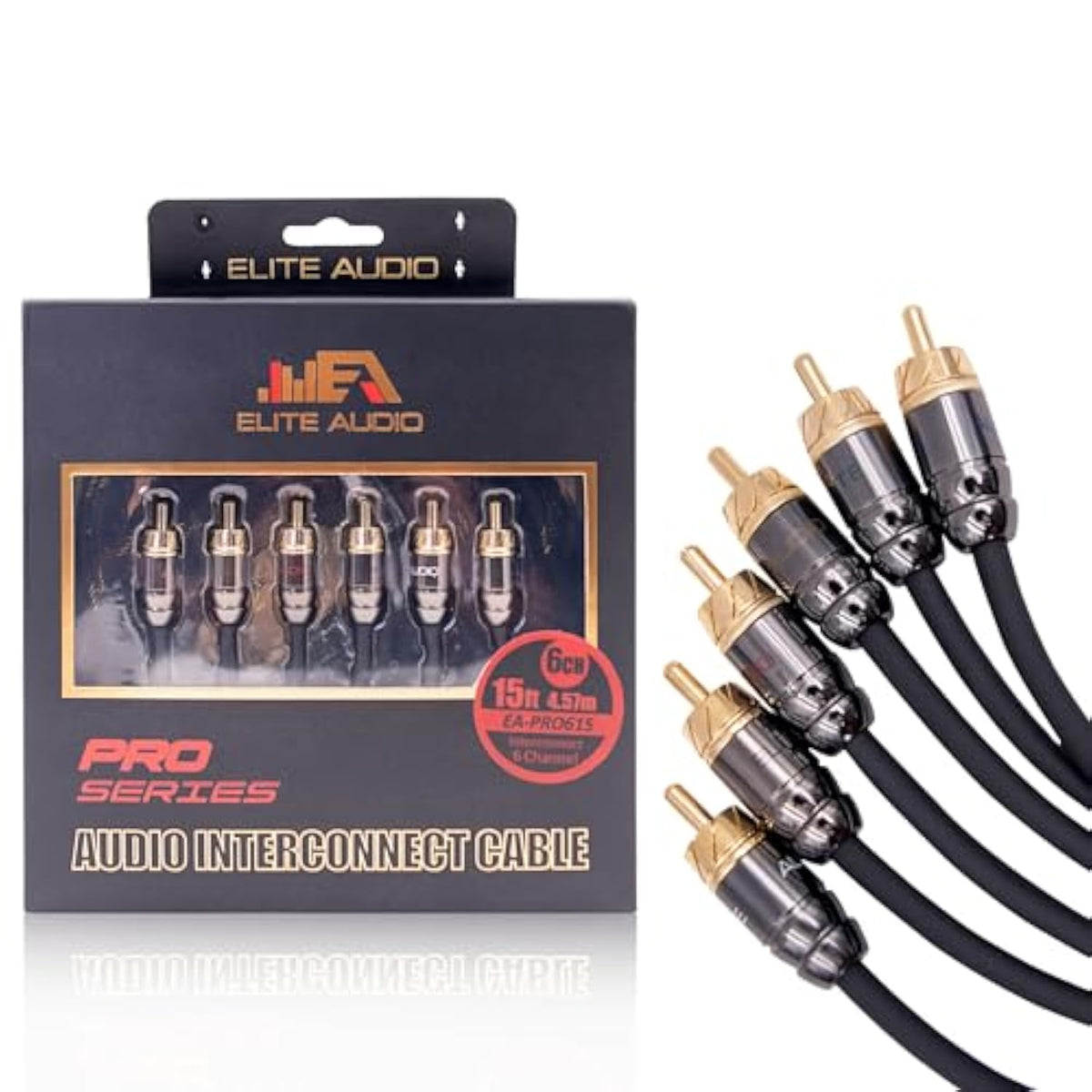 Pro 100% Ofc Copper 6 Channel 15 Ft Rca Audio Interconnect Stereo Cable With T