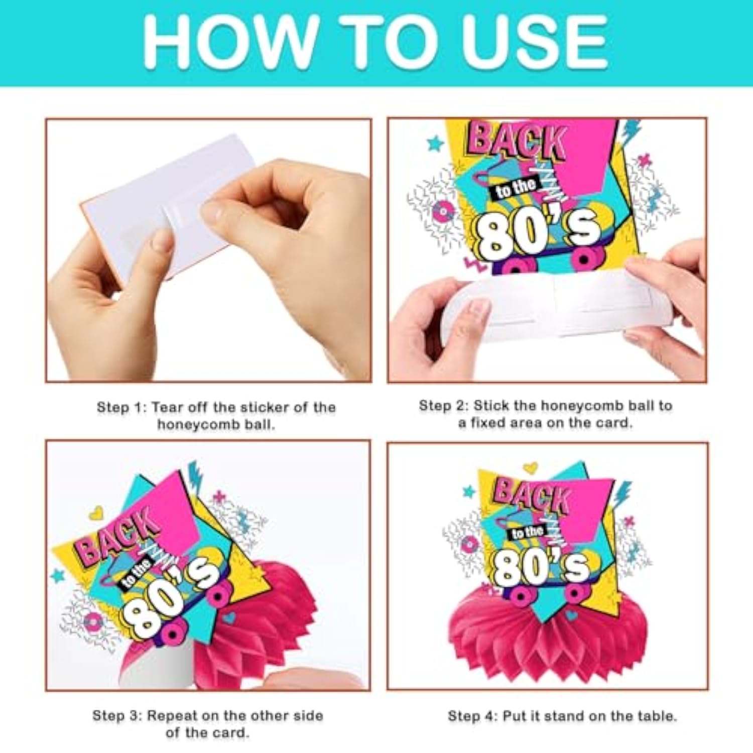 9Pcs 80S 90S Honeycomb Centerpieces Themed Birthday Party Decorations Retro Centerpiece Table Decoration Party Favors Decor Supplies Gifts For Boys Girls Men Women