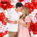 Valentines Day Balloon Arch Kit, Valentines Day Party Decorations with Pink White Red Heart I LOVE YOU Balloons XOXO LOVE Boxes for Bachelorette Engagement Birthday Girls Galentines