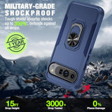 For Google Pixel 9 Pro Case [15 Ft Grade Drop Protection] With Screen Protector & Lens Protector Heavy-Duty Shockproof Kickstand Case For Pixel 9 Pro (Dark Blue)