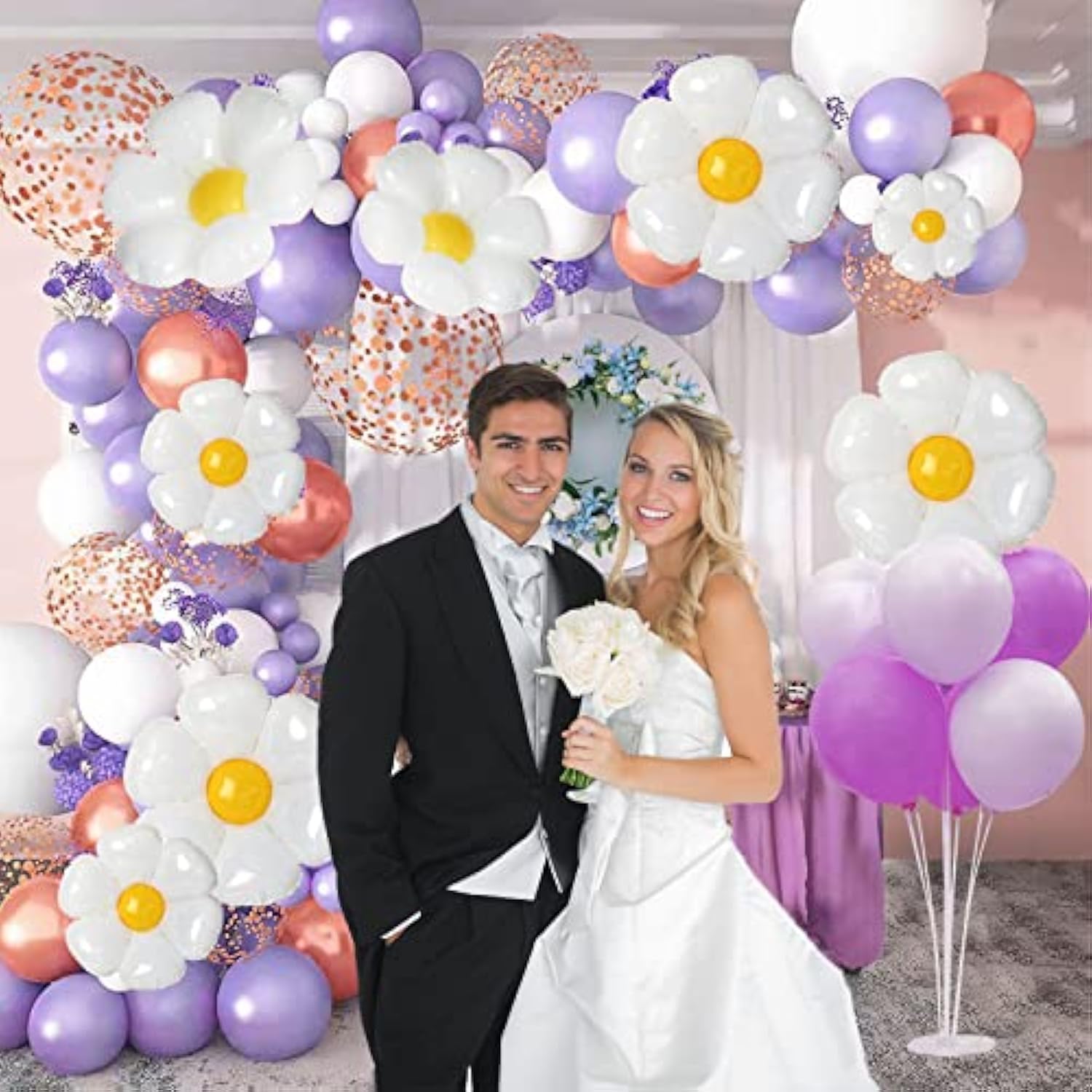 Daisy Balloons, 18Pcs White Daisy Flower Balloons Party Decorations For Birthday Wedding Baby Shower Party Decorations Supplies?Huge Balloon X 3, Medium X 5, Small X 10?