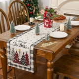 Christmas Table Runner, Buffalo Plaid Merry Christmas Runner, 13'' X 90''