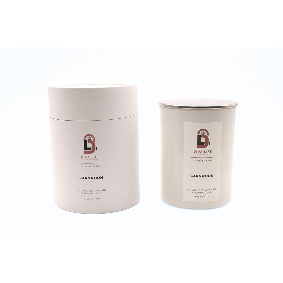 Carnation Jar Candle – Handcrafted Wood Wick Soy Candles – Fresh Citrus & Floral Scent Aromatherapy Candle – Smokeless & Long Lasting Aromatic Candles W/ 35 Hour Burn Time