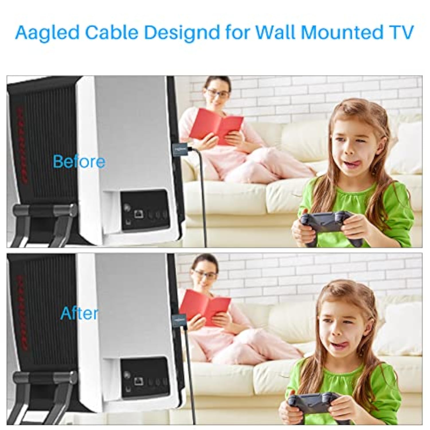 Flexible Hdmi To Hdmi Cable Right Angled 90° 1Ft, Ultra Thin And Slim Hdmi Cor