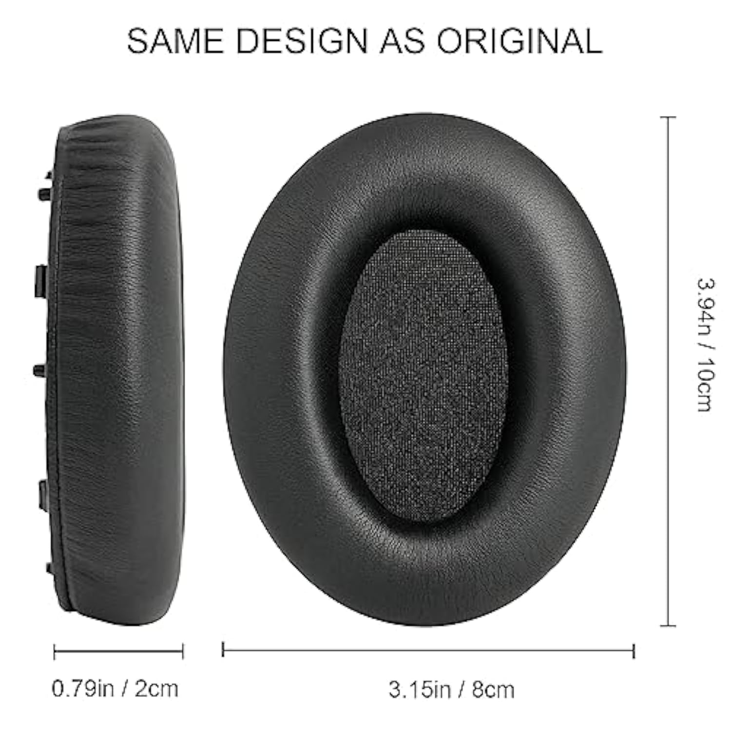 Gvoears Replacement Earpads For Sony Wh-1000Xm3 (Wh1000Xm3) Over-Ear Headphones, Ear Pads Cushions With Softer Protein Leather Noise Isolation Foam, Added Thickness Black