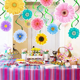 48Pcs Spring Summer Sunflower Hanging Swirl Decorations,Sunflower Baby Shower Decor, Flower Party Decorations For Birthday Autumn Easter Party Classroom Decor