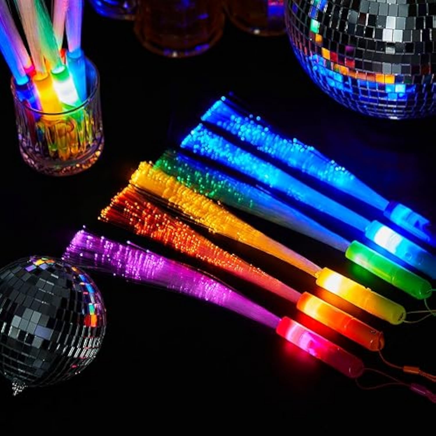 36-Pack LED Fiber Optic Wands 3 Modes Glow Sticks for Party Wedding Holiday