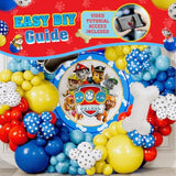 All-In-1 Paw Balloons Garland Arch Kit With Bonus Dog Bone & Paw Print Balloons For Paw Birthday Decorations – Paw Balloons Backdrop, Paw Party Supplies For 3Rd Yo Boy