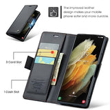 Galaxy S21 Ultra 5G Wallet Case with [RFID Blocking] Card Holder Magnetic Kickstand,Soft Leather Flip Protective Case Wallet for