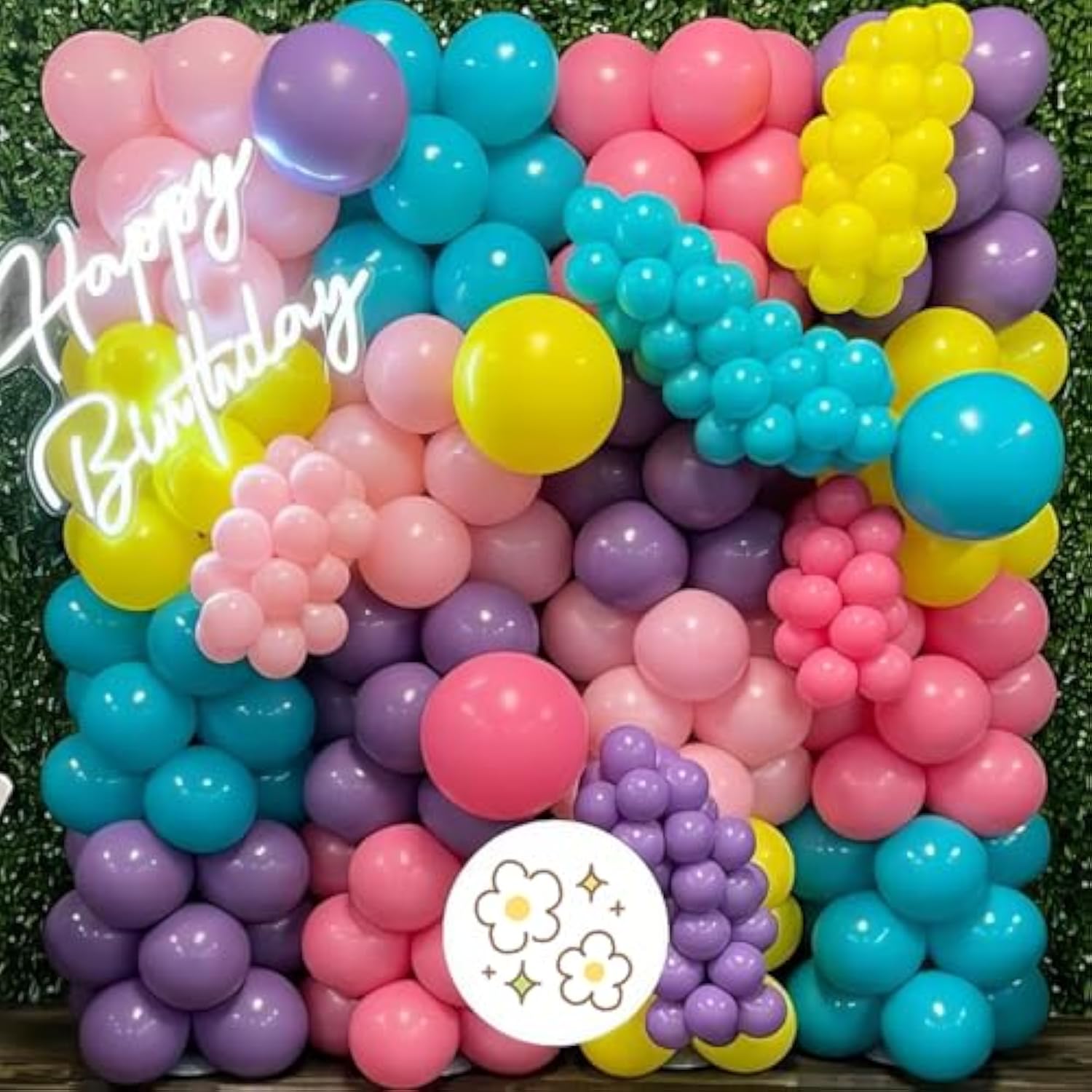 Boho Rainbow Balloon Arch Kit Ivory White Yellow Orange Blue Purple Balloons for Party Decor
