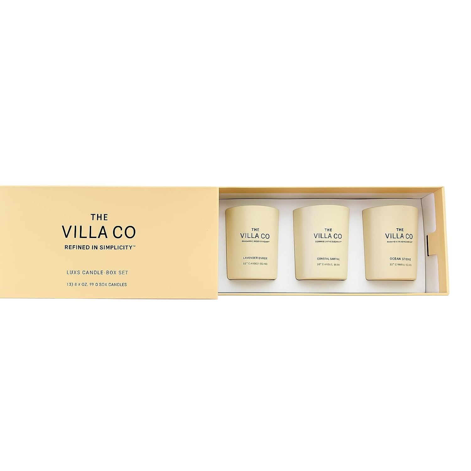 3 Candle Luxe Box Gift Set | Ocean Stone | Lavender Ember | Coastal Santal | 3.5Oz Each | Poured In The Usa |