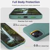 Designed For 13 Phone Case, Silicone Shockproof Slim Thin Phone Case For 13 6.1 Inch Midnight Green