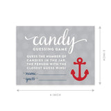 Nautical Baby Shower Collection, Candy Guessing Game Cards, 30-Pack