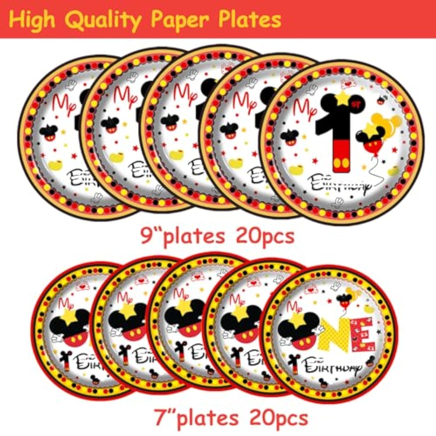 117 Pcs Red Cartoon 1St Birthday Party Decorations - Boy One Plates Napkins Cups Tablecloths Banner For Baby Shower Boys 1St Birthday Party Decorations Supplies - 20 Guests