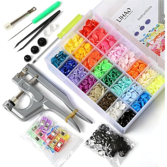 Snaps And Snap Pliers Set, 375 Sets T5 Plastic Buttons For Sewing And