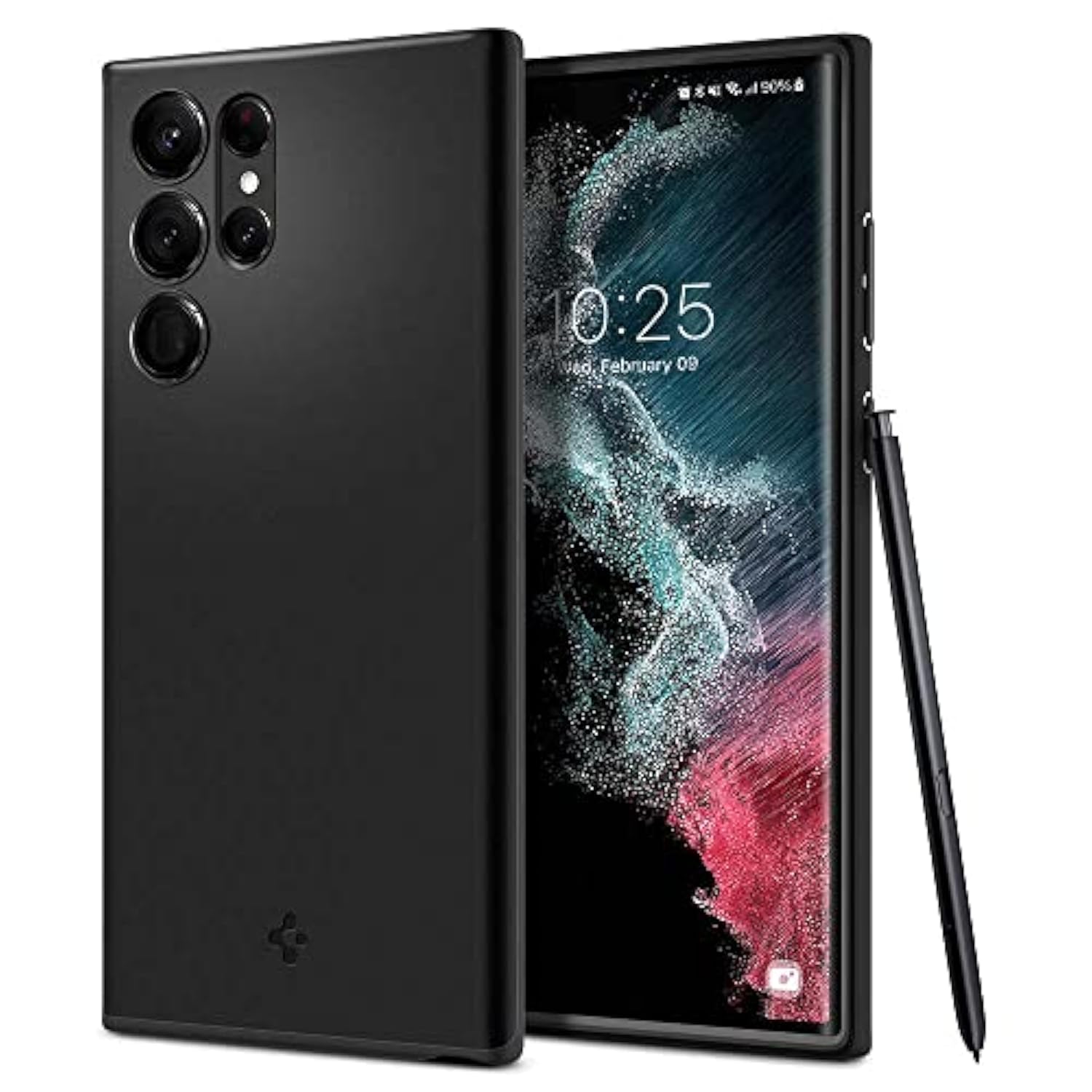 Spigen Thin Fit Case Compatible with Samsung Galaxy S22 Ultra, Black