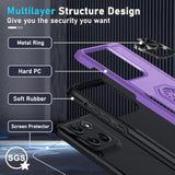 Compatible With Motorola Moto G Stylus 5G 2025 Case With Screen Protector,Heavy Duty Shockproof Full Body Protective Cover Built In Rotatable Metal Ring Holder Kickstand,Lavender