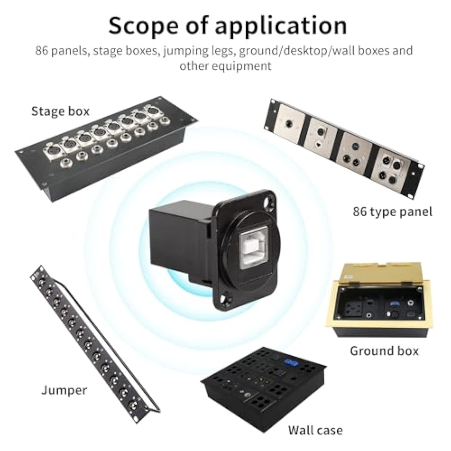 D-Type Usb B 2.0 Panel Mount Solderless Connector, Usb Type B Female To Female