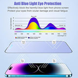 2 Pack Matte Anti-Blue Light Eye Protection Screen Protector For Iphone 14 Pro, Anti-Glare Blue-Light Blocking Tempered Glass Film 6.1", Scratch Resistant, Anti-Fingerprints, Full Coverage