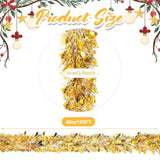 150 Feet Christmas Tinsel Garland Metallic Twist Garland Shiny Hanging String Ornaments For Christmas Tree Party Supplies Indoor And Outdoor Decoration(Silver Gold)