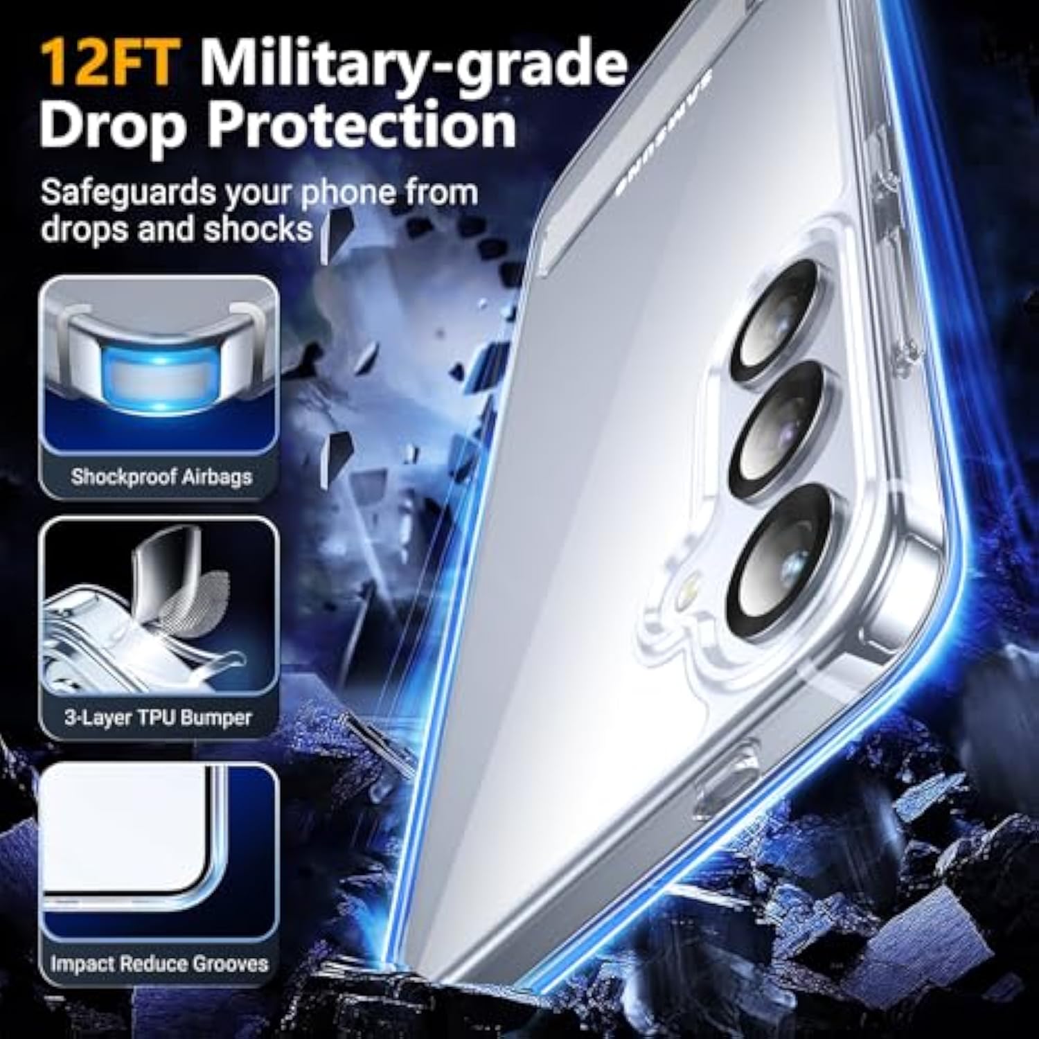 Magnetic For Samsung Galaxy S25 Case, [3 Stand Ways][ Grade Drop Protection] With Invisible Stand Shockproof Slim Case For Samsung Galaxy S25 6.2", Clear