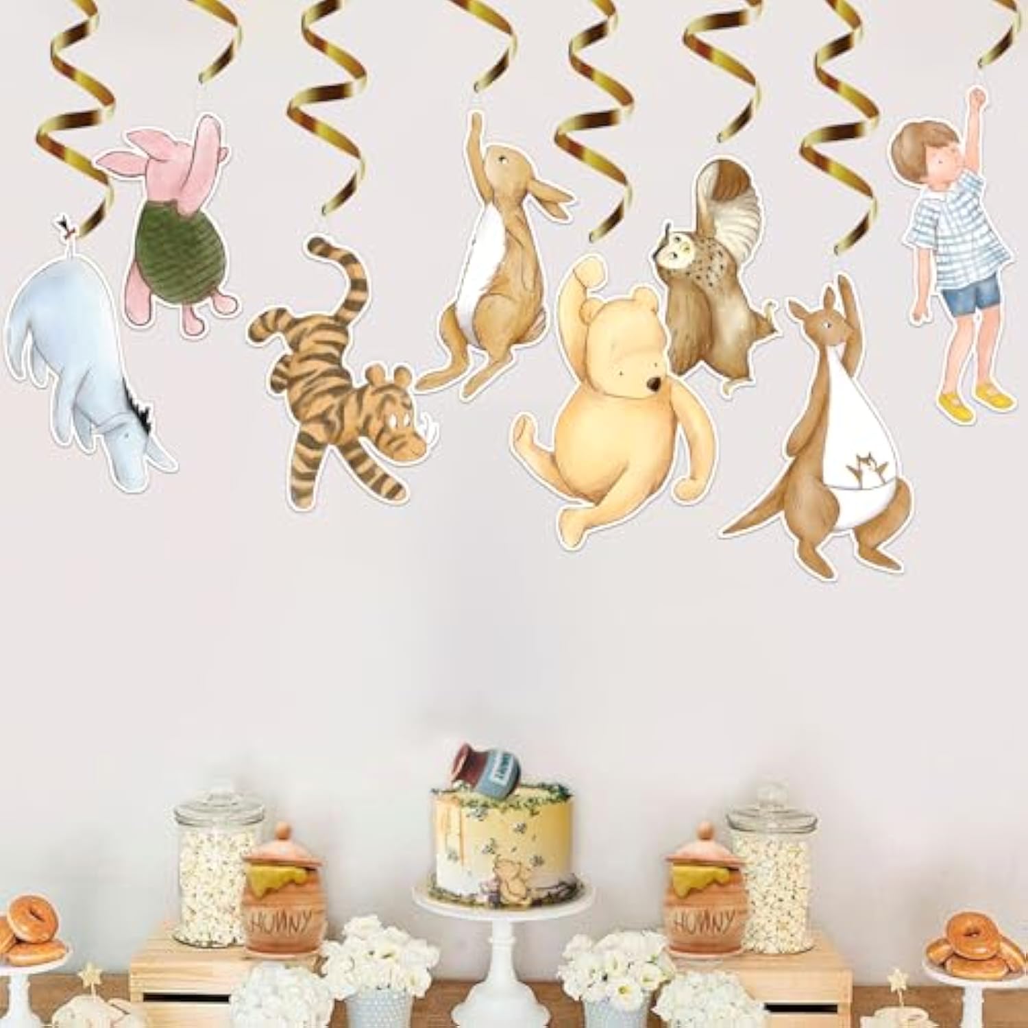 16Pcs Swirl Hanging Decorations Baby Shower Party Supplies