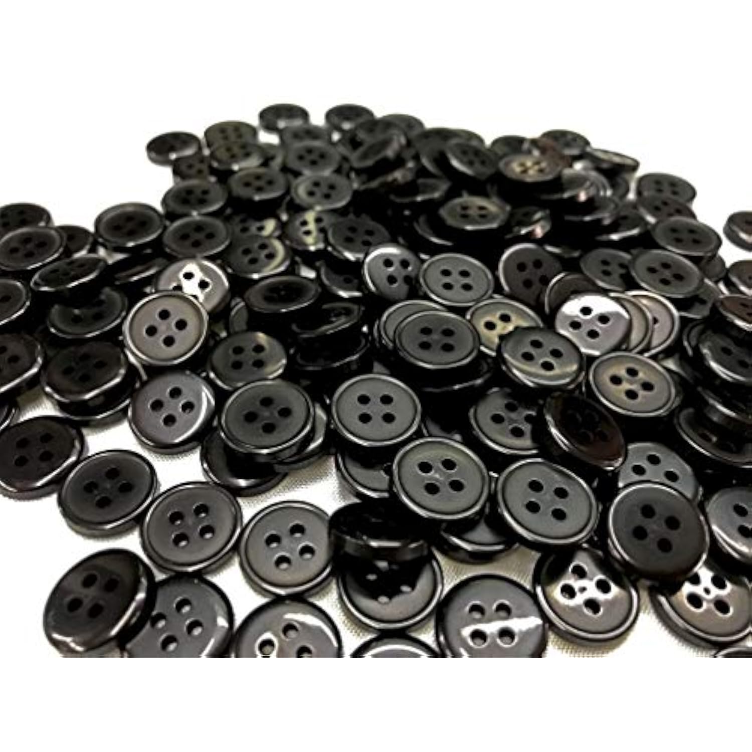 15Mm. Mix Colors Black,Off-White,Transparent 4 Holes Standard Shirt Bu
