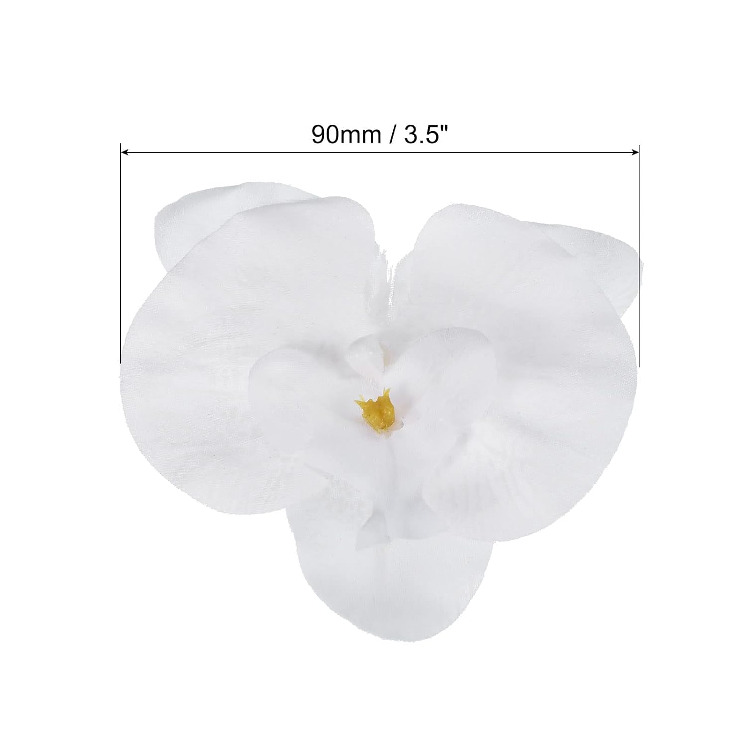 9Cm/3.5" Artificial Orchid Flower Heads, 20 Pack Silk Phalaenopsis Fake Butterfly Orchid Heads For Wedding Floral Bouquet Decor Diy Craft Making, Pure White