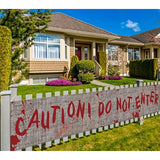 Extra Large Halloween Banner Funny Bloody Caution Do Not Enter Haunted House Decoration