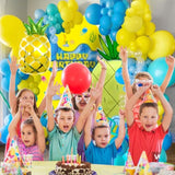 144pcs Sponge-Themed Balloon Arch Kit – Blue & Yellow Party Decor for Birthdays and Showers