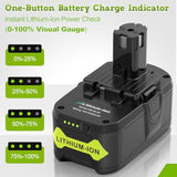 Rb18L50 18V 6.0Ah Lithium Battery Replacement For Ryobi One+ Cordless Power Tools, High Capacity, Compatible With P102, P103, P104, P105, P107, P108, P109