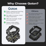 3 In 1 Metal Pc Case For Apple Watch Screen Protector 44Mm, 360° Protective Rugged Tempered Glass Waterproof Face Cover Bumper For Apple Watch Se 3/Se 2/Se, Sereies 6/5/4, 44Mm Black