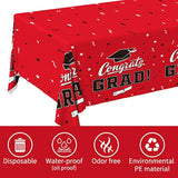Graduation Party Table Cover Set 3pcs Red 54x108in Party Decor