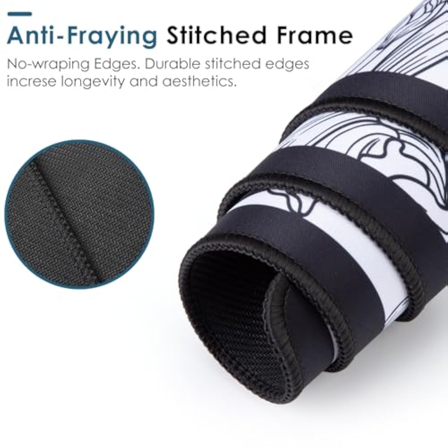 Black Large Extended Mouse Pad, Beautiful Flowers Plants, Waterproof Mouse Mat For Home And Office, Gaming Mousepad Laptop Keyboard Mat With Nonslip Base, Stitched Edges (31.5"X11.8"X0.12")