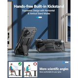 For Iphone 16 Plus Case: Military Grade Drop Proof Protection Mobile Cover With Kickstand | Matte Textured Rugged Shockproof Tpu | Protective Sturdy Phone Case - 6.7 Inch Black