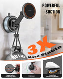 Shower Phone Holder for MagSafe, Reusable Gel-Lock Suction Cup Phone Mount with 3-Inch Dual Pivot Adjustable Arm, Phone Holder for Shower, Mirror,