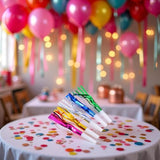 6pcs Colorful Metallic Noise Maker Blowouts Whistles Party Favors