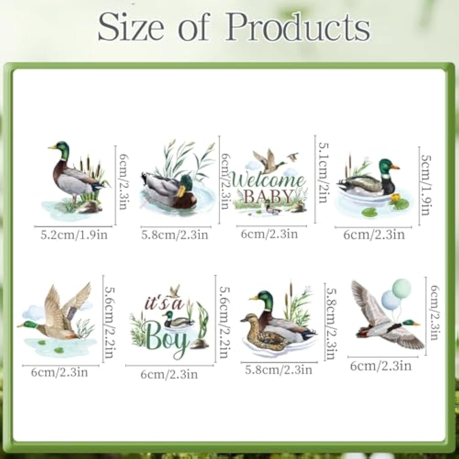 Mallard Duck Baby Shower Decorations, 40Pcs Duck Hunting Cupcake Toppers Party Decoration Welcome Baby Cupcake Picks Decor It’S A Boy Supplies