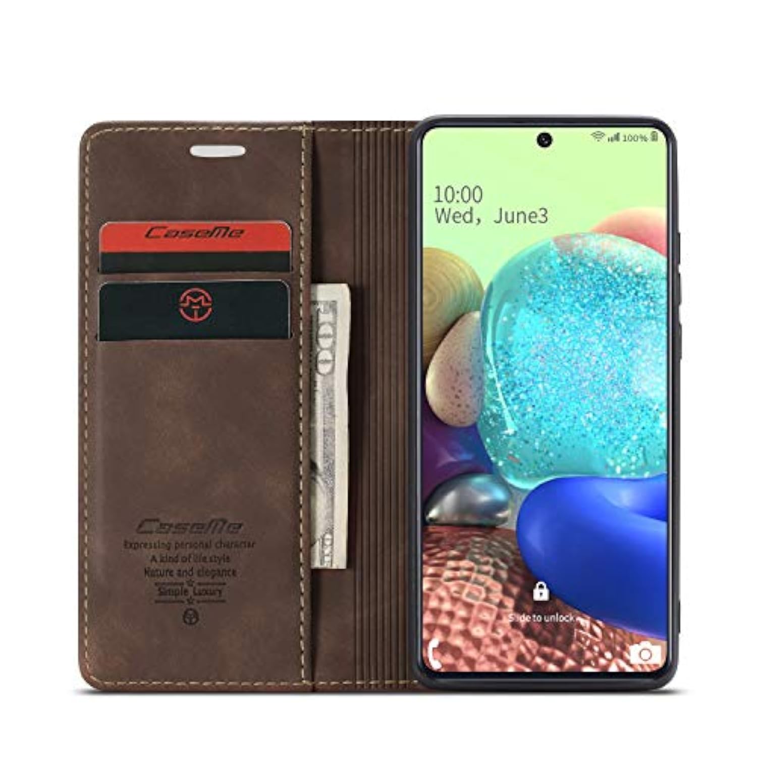 Samsung Galaxy A71 5G Wallet Case With Card Holder Kickstand Magnetic,Leather Flip Case For Samsung Galaxy A71 5G (Coffee)