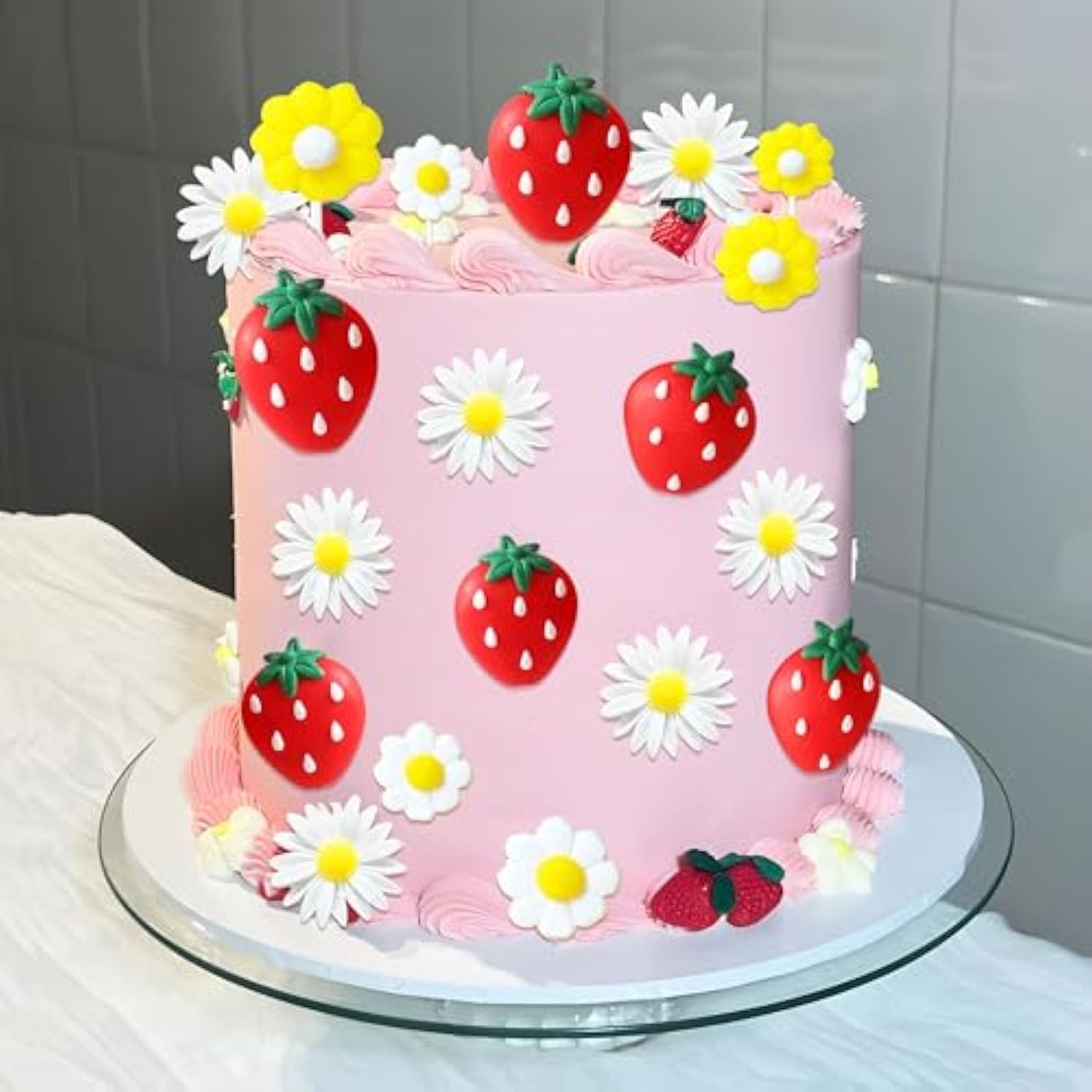 Strawberry Cake Topper Berry 1St Birthday Cake Topper Decoration Dasiy Flower Sweet Fruit Theme First Birthday Strawberry Baby Shower Birthday Party Supplies