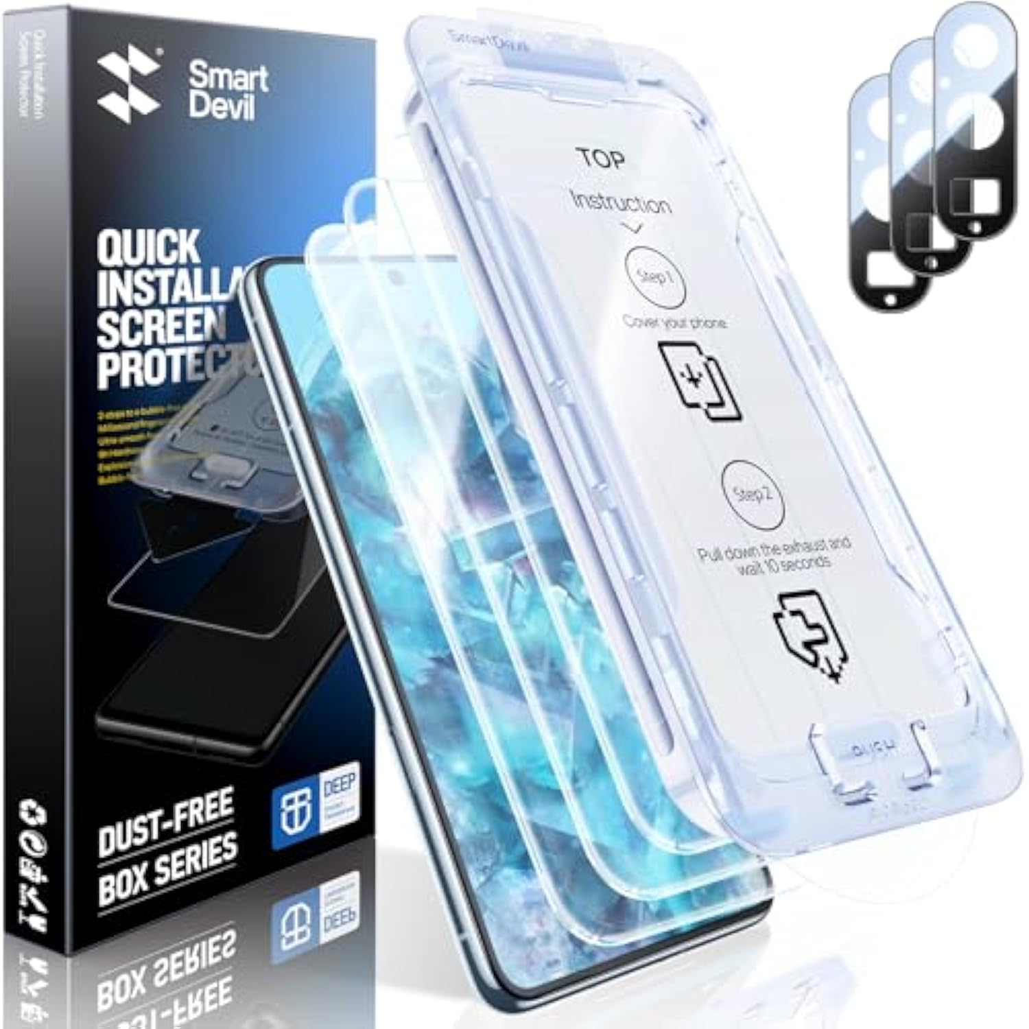 Google Pixel 8 Pro Screen & Camera Protector 3+3 Pack 9H Tempered Glass