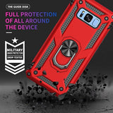 Samsung Galaxy S8 Case, Samsung S8 Phone Case, Military Grade Protective Cases With Ring For Samsung Galaxy S8 (Red)