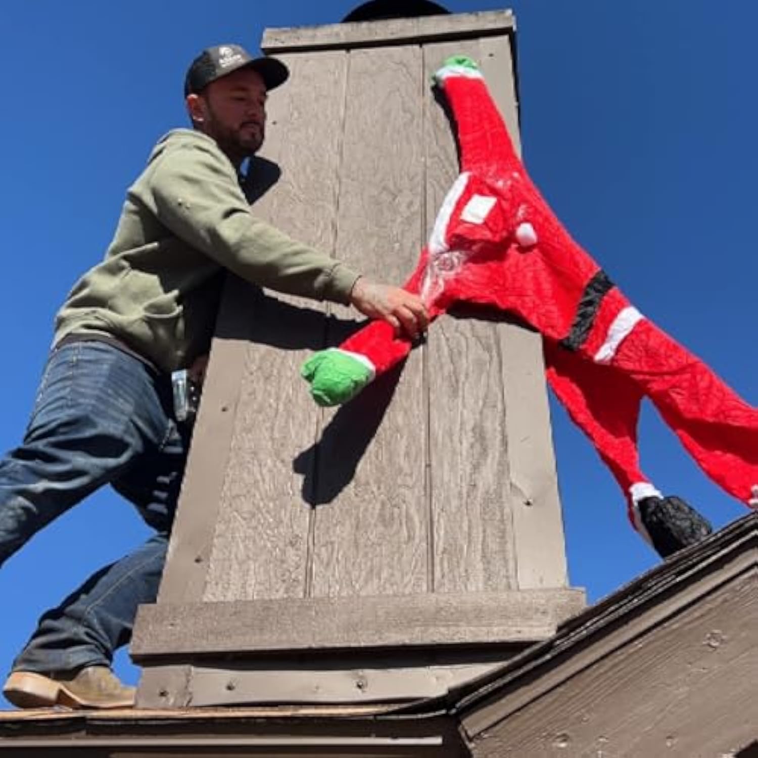 3.9 Ft Hanging Santa Claus Outdoor Christmas Decorations Outside Large Christmas Decor From Roof Gutter Window