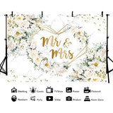 7x5ft White Floral Mr and Mrs Floral Bridal Shower Backdrop