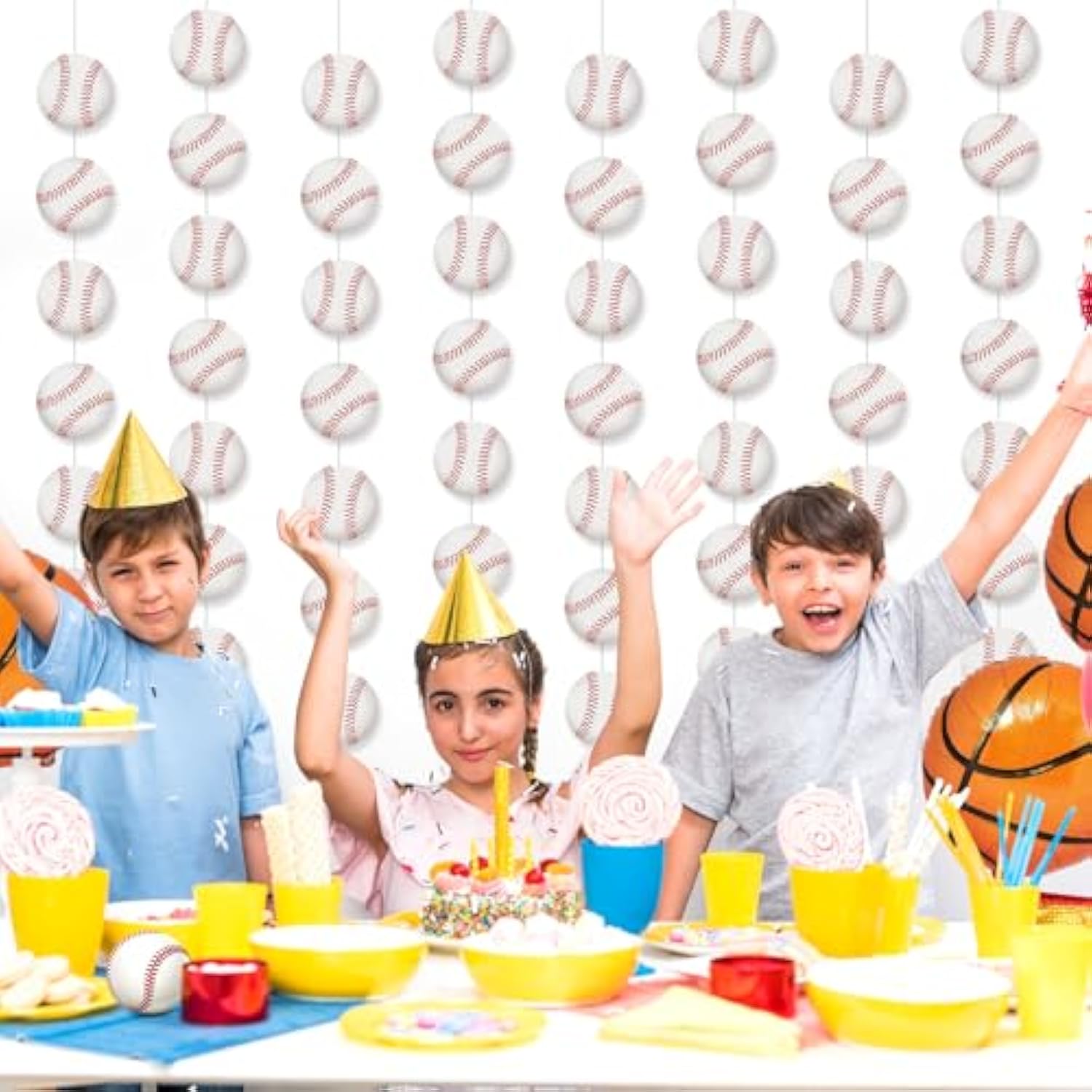 8 Pcs Baseball Garland Banner, Baseball Paper Cutouts Hanging Swirl, Sports Balls Hanging Decorations For Birthday Party Wedding Baby Shower Home Classroom Decor Favors